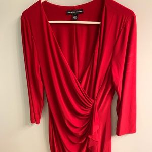 Red wrap dress